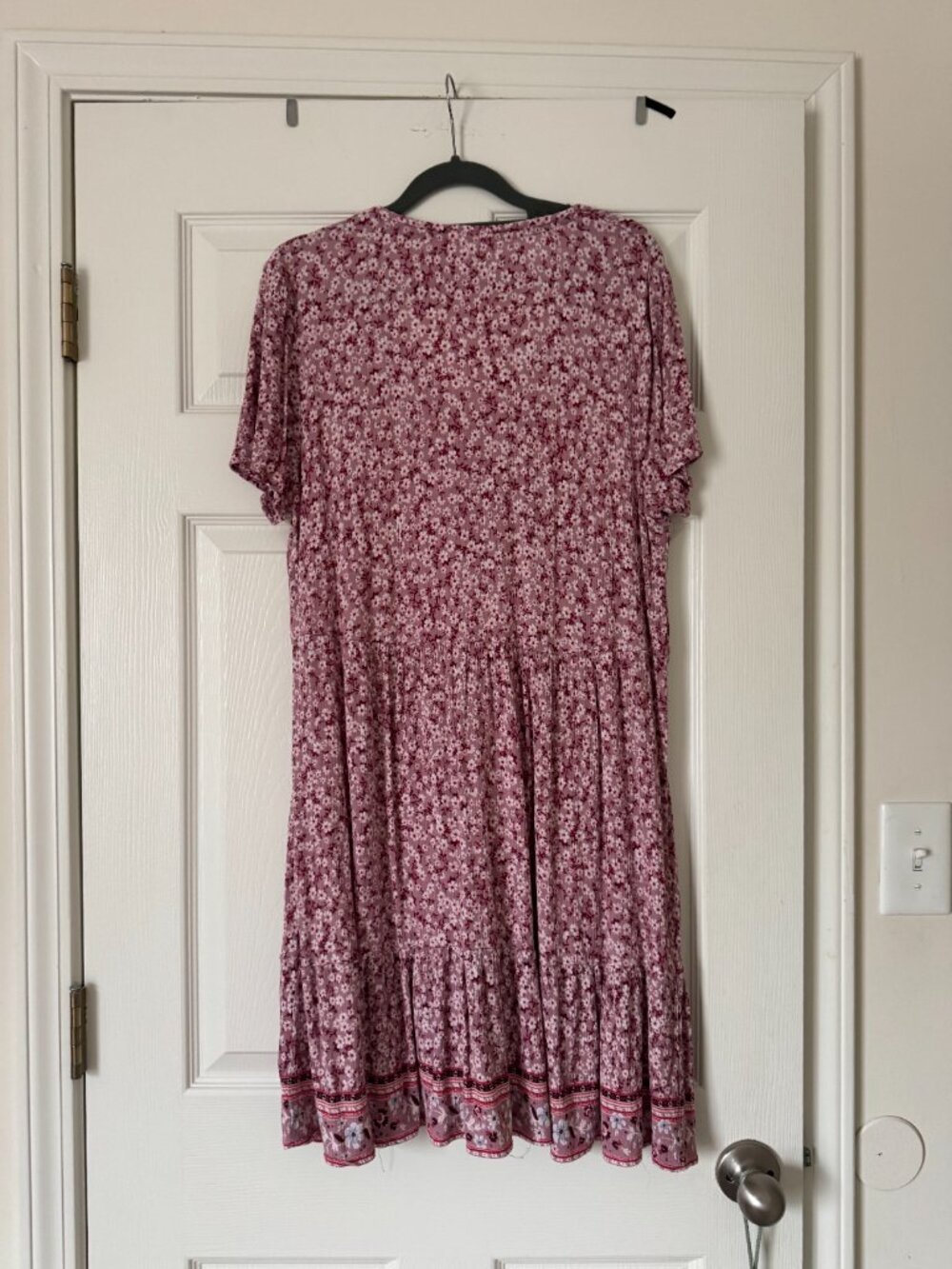Knox Rose summer dress - pink w/ white floral design - Sz L - Picture 2 of 4